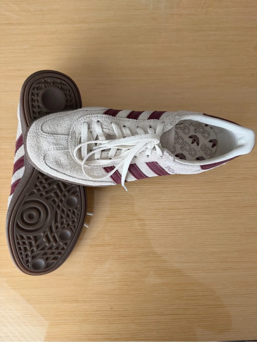 Adidas Handball Spezial SIZE 7 Off White Collegiate Burgundy (Women's)